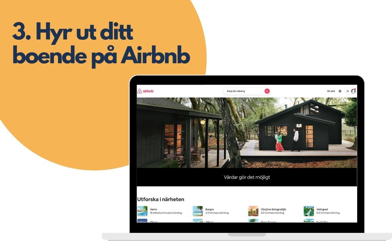 tjäna pengar snabbt genom att hyra ut ditt boende på Airbnb
